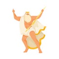 Bearded Man Zeus Ancient Greek God and Deity as Figure from Mythology Vector Illustration