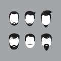 Bearded men faces icon