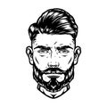 Bearded and mustached handsome man head