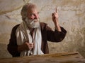 Bearded Prophet in biblical scene Royalty Free Stock Photo