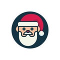 Bearded Santa Clause with hat flat icon