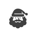 Bearded Santa with hat vector icon