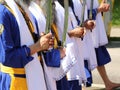 sikh men with swords in the hands Royalty Free Stock Photo