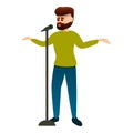 Bearded singer icon, cartoon style