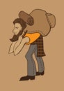 Bearded tourist illustration
