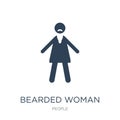 bearded woman icon in trendy design style. bearded woman icon isolated on white background. bearded woman vector icon simple and