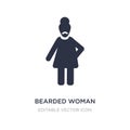 bearded woman icon on white background. Simple element illustration from People concept