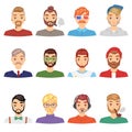 Beards vector portraite of bearded man with male haircut in barbershop and barbed mustache on hipsters face illustration