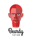 Beardy. Flat style vector icon. Royalty Free Stock Photo