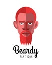 Beardy. Flat style vector icon.