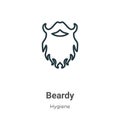 Beardy outline vector icon. Thin line black beardy icon, flat vector simple element illustration from editable hygiene concept