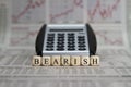 Bearish stock market with calculator Royalty Free Stock Photo