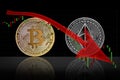 Bearish trend in cryptocurrency market of bitcoin and ethereum