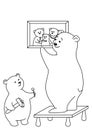 Bears attach a picture, contours Royalty Free Stock Photo