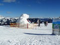 Zell am See, Bears snow sculpture 