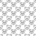 Bears with closed and open eyes hand drawn doodle style seamless pattern. decor children`s textiles, wrapping paper, baby shower