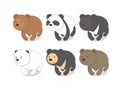 Bears of different breeds collection of six species