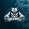 Bears mascot logo design vector with modern illustration concept style for badge, emblem and t shirt printing. Angry bear Royalty Free Stock Photo