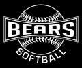 Bears Softball Graphic-One Color-White Royalty Free Stock Photo