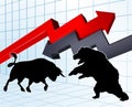 Bears Versus Bulls Stock Market Concept Royalty Free Stock Photo