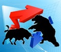 Bears Versus Bulls Stock Market Concept Royalty Free Stock Photo