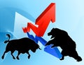 Bears Versus Bulls Stock Market Concept