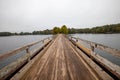 Bearskin Trailhead Bridge in Minocqua, Wisconsin over Lake Minocqua in September Royalty Free Stock Photo