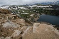 Beartooth Highway Pass in Montana on a summer day with alpine lake Royalty Free Stock Photo