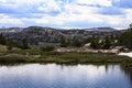 Beartooth Lake in Rocky Mountains in June