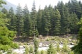 The Beas River Flowing Downstream in Manali, India Royalty Free Stock Photo