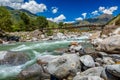 Beas River in Kullu Valley, Himachal Pradesh, India Royalty Free Stock Photo