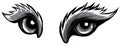 monochromatic beast eyes logo icon vector illustration design Royalty Free Stock Photo