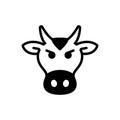 Black solid icon for Beast, animal and cattle Royalty Free Stock Photo