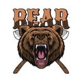 beast logo with bear head and axe