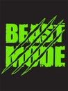 Beast mode hand drawn lettering. Typography t-shirt design. Vector illustration Royalty Free Stock Photo