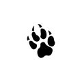 Beast paw print logo black sign icon. Vector illustration eps 10 Royalty Free Stock Photo