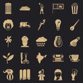 Beastly icons set, simple style