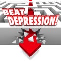 Beat Depression Words Maze Arrow Overcome Mental Illness Disease