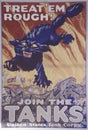 Beat 'em Rough, Join the Tanks - World War I Recruiting poster