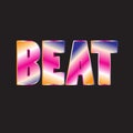 Beat, Music, music art, colorful text, pink, yellow, wallpaper, text wallpaper Royalty Free Stock Photo