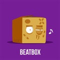 Beatbox cartoon on purple background