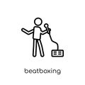 Beatboxing icon. Trendy modern flat linear vector Beatboxing icon on white background from thin line Activity and Hobbies collect