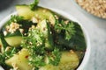 Smashed cucumbers salad a dish of national Chinese cuisine