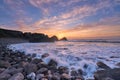 Beatiful abano beach at sunset with wave movement. Abano beach in cascais, Portugal