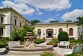 Beatiful fountain in garden in Museum . Villa Edward Herbst in Lodz, Poland