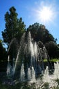 Beatiful fountain at Stuttgart city park Rosenstein