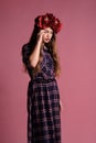 beatiful girl with a wreath in studio Royalty Free Stock Photo