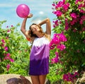 Beatiful Happy Young Woman Outdoor. Royalty Free Stock Photo