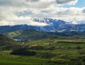 beatiful landscape of agriculture field in queenstown south island new zealand