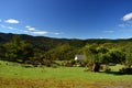 Beautiful hill landscape, meadows, subtropical forests, New Zealand Royalty Free Stock Photo